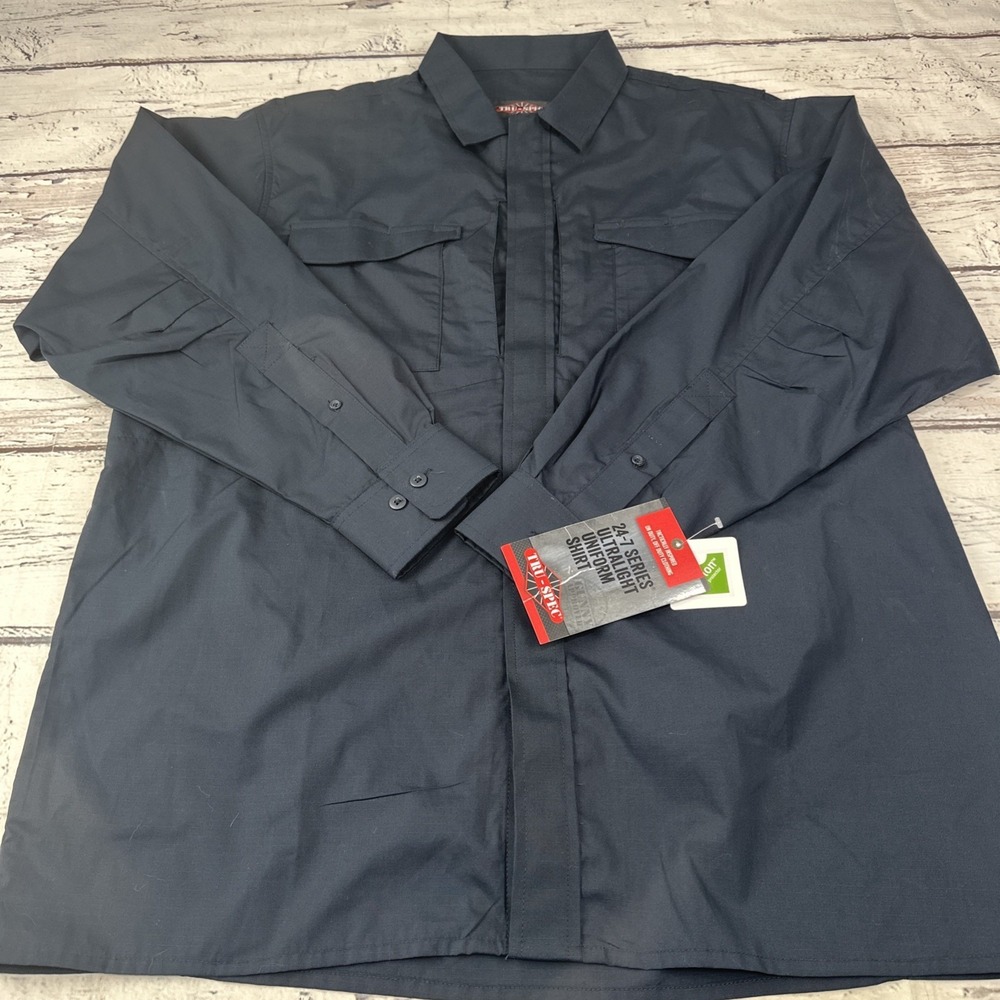 Tru-Spec 24-7 Series Ultralight Uniform Shirt L/S Blue Mens Large NWT